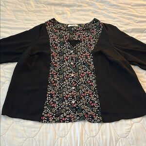 ModCloth Floral Black Women's Top